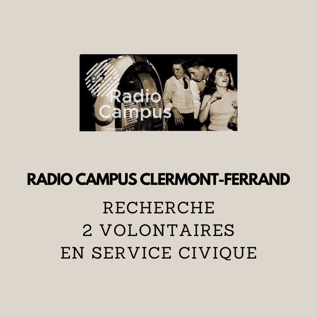 RADIO CAMPUS recherche 2 VOLONTAIRES EN SERVICE CIVIQUE